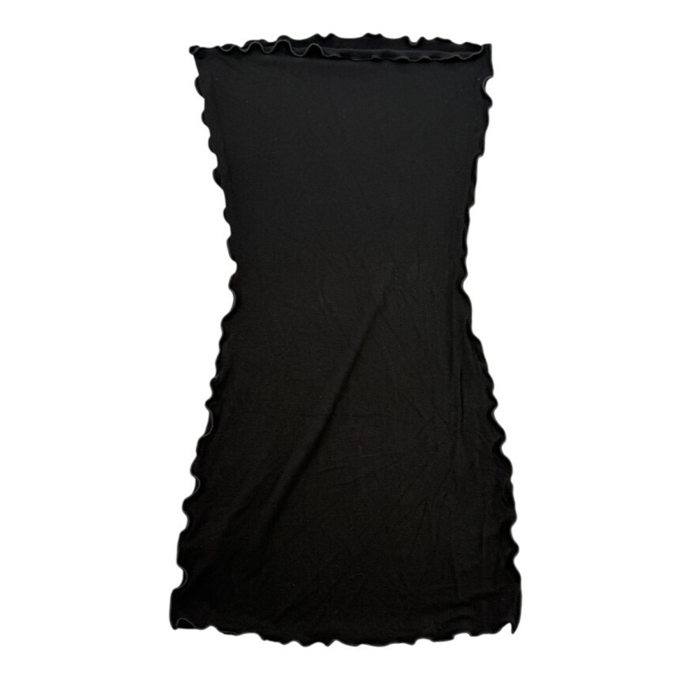 Angelrox Flirt Tube Skirt Top Women OS Bamboo Black Ruffle Goth Grunge Whimsy